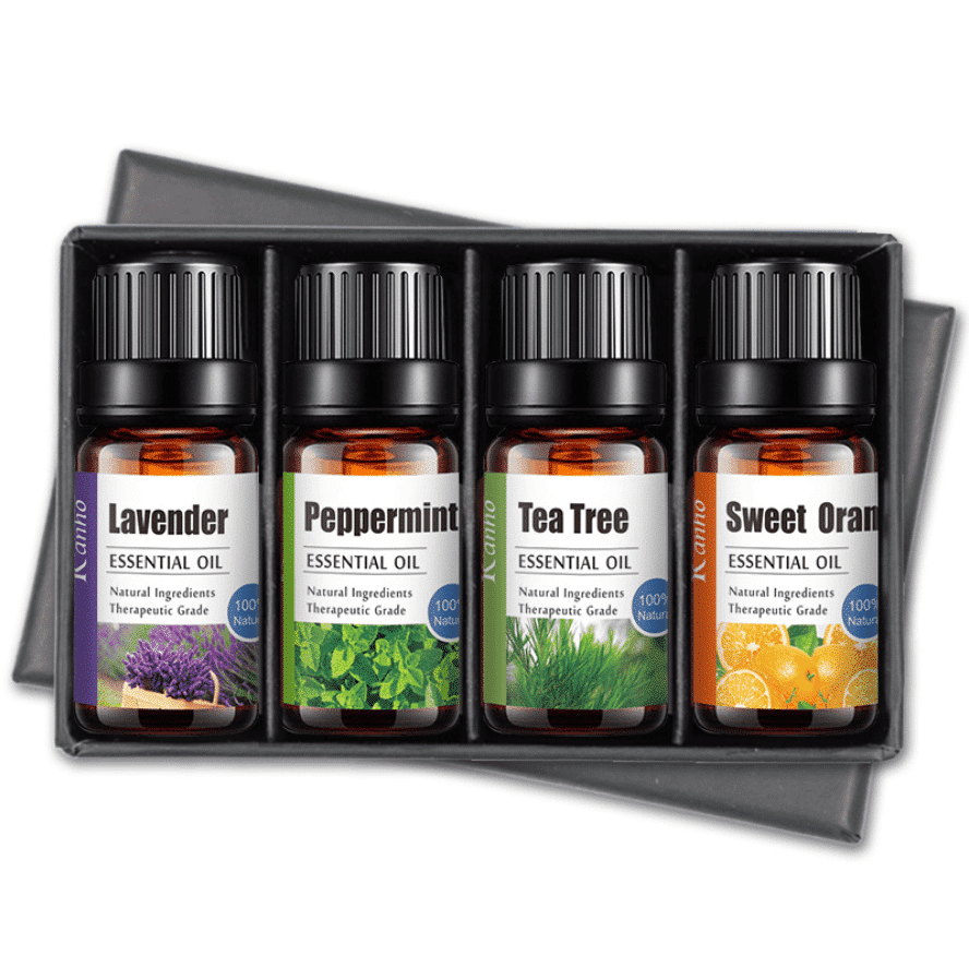 Kit de aceites esenciales (4 x 10 ml) - 100 % puros y naturales