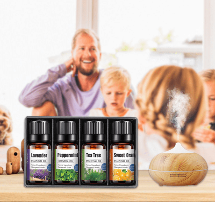 Kit de aceites esenciales (4 x 10 ml) - 100 % puros y naturales