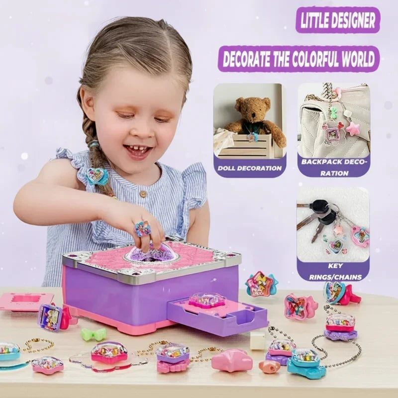 Kit de manualidades de joyas y pegatinas 3D DIY para niños
