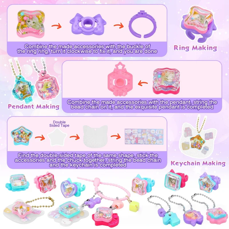 Kit de manualidades de joyas y pegatinas 3D DIY para niños