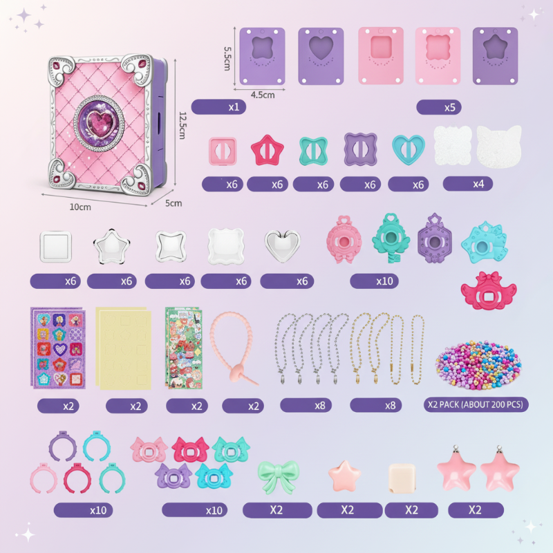 Kit de manualidades de joyas y pegatinas 3D DIY para niños