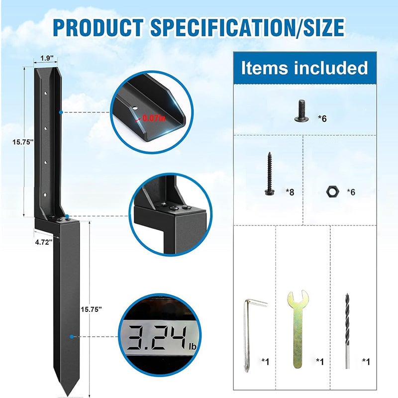 Kit de reparación de postes de valla (2 uds.)