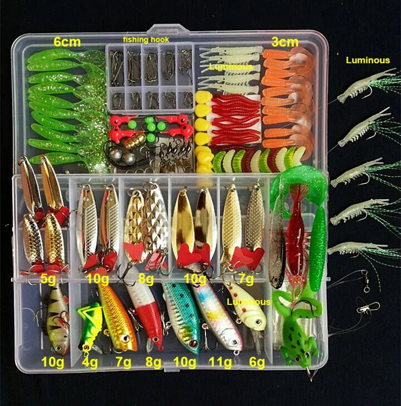 Kit todo en uno de señuelos de pesca para agua dulce y salada