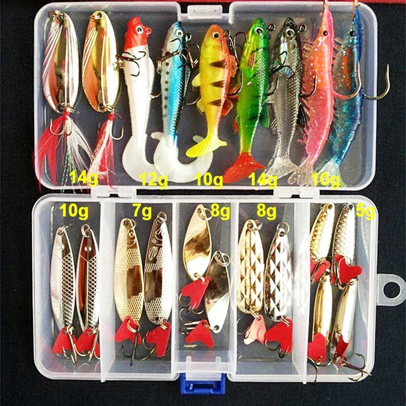Kit todo en uno de señuelos de pesca para agua dulce y salada