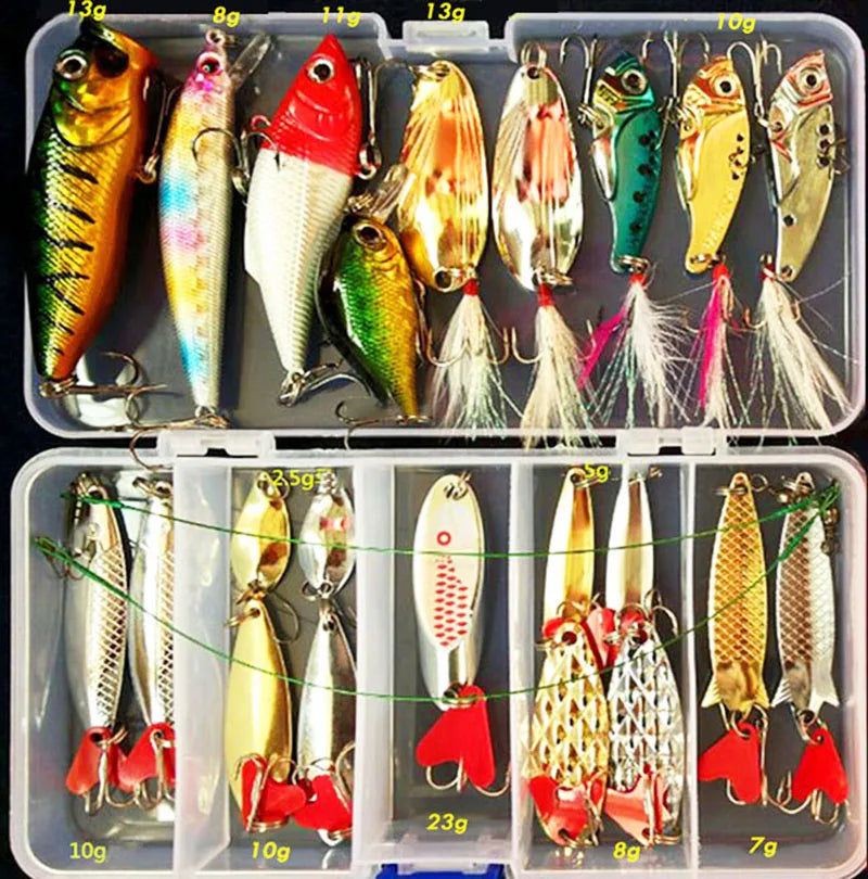 Kit todo en uno de señuelos de pesca para agua dulce y salada
