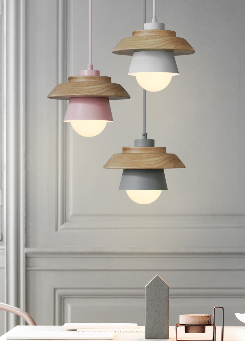 Lámpara colgante de madera de diseño natural nórdico