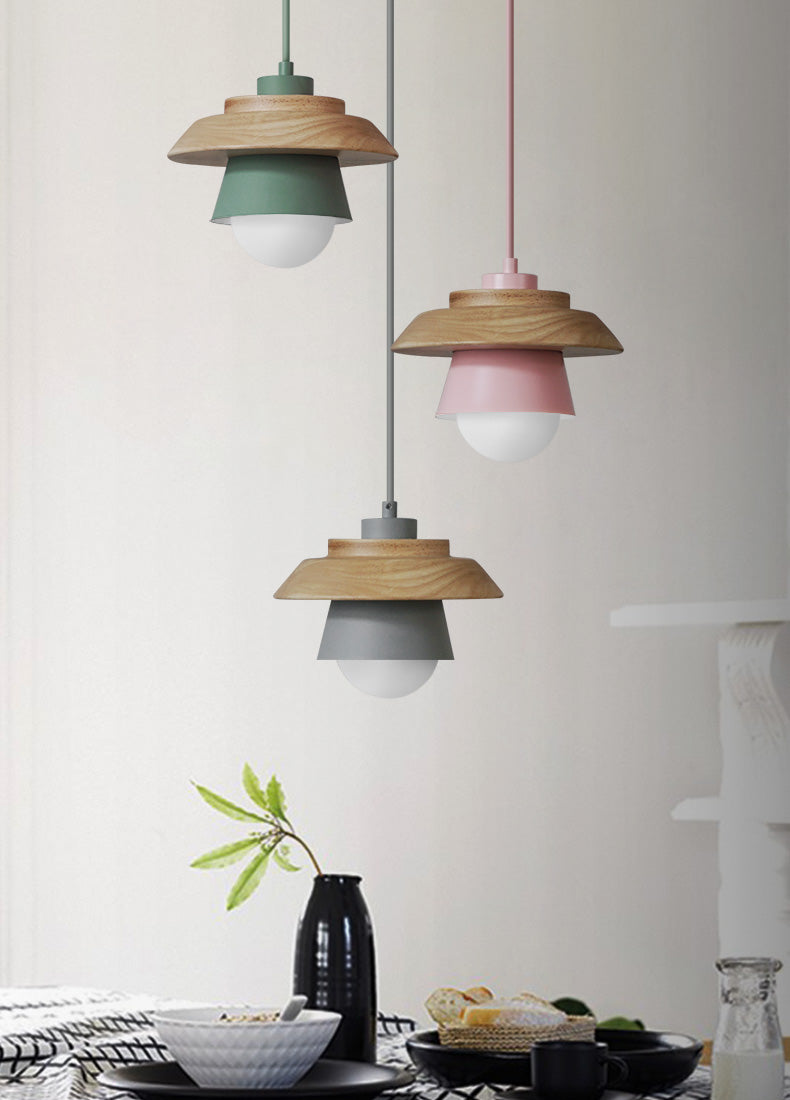 Lámpara colgante de madera de diseño natural nórdico
