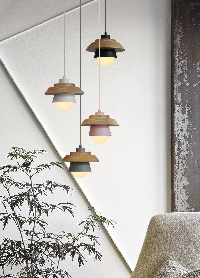 Lámpara colgante de madera de diseño natural nórdico