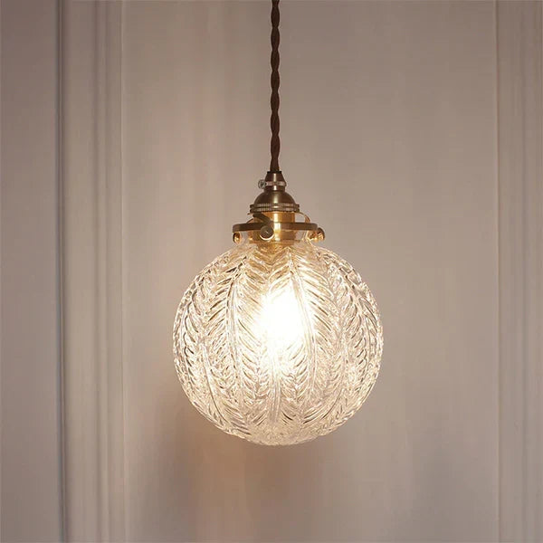 Lámpara colgante industrial con pantalla de cristal transparente