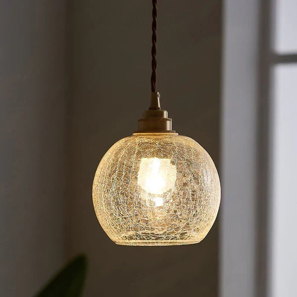 Lámpara colgante industrial con pantalla de cristal transparente