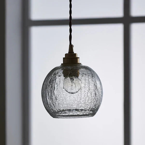 Lámpara colgante industrial con pantalla de cristal transparente