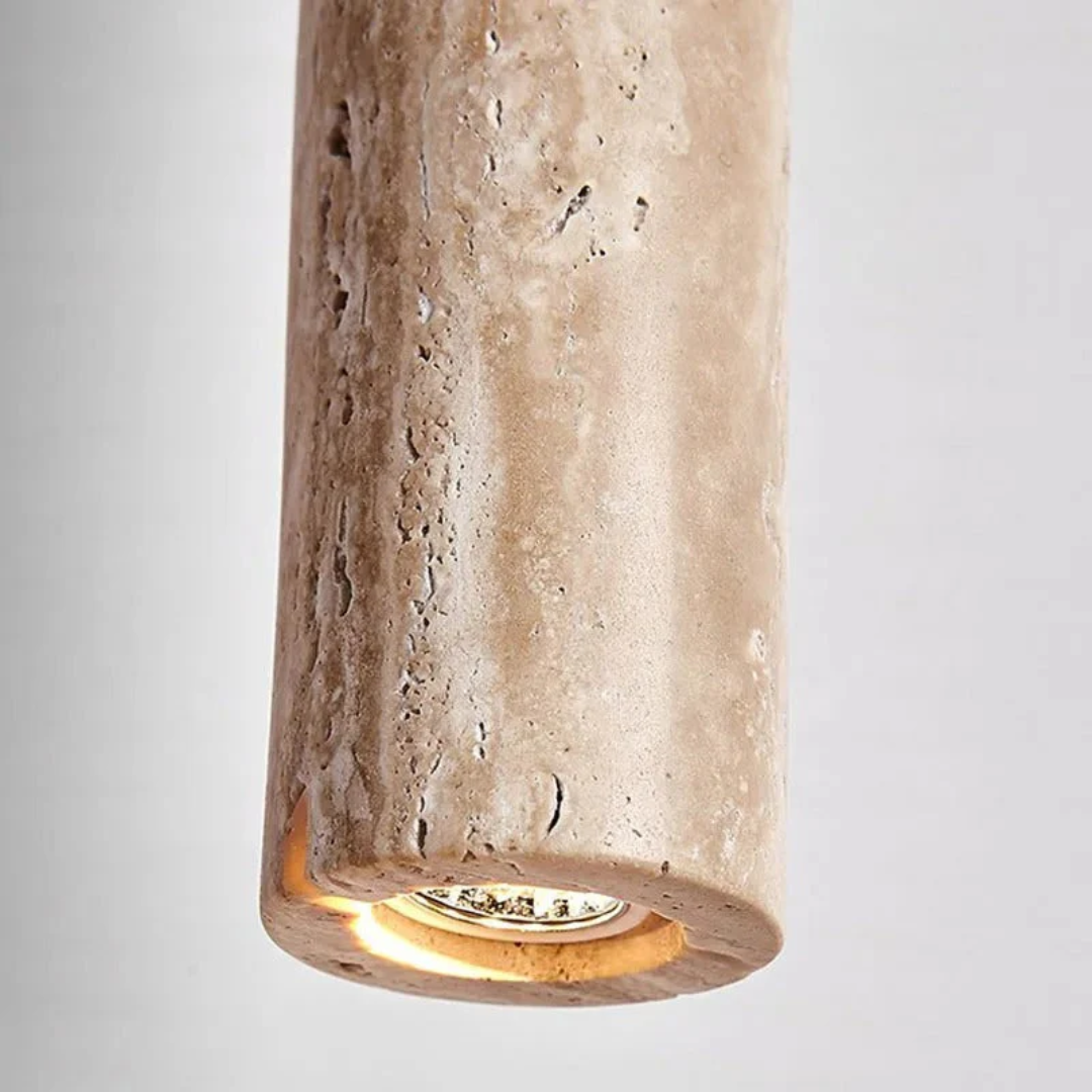 Lámpara colgante LED de travertino estilo wabi-sabi minimalista
