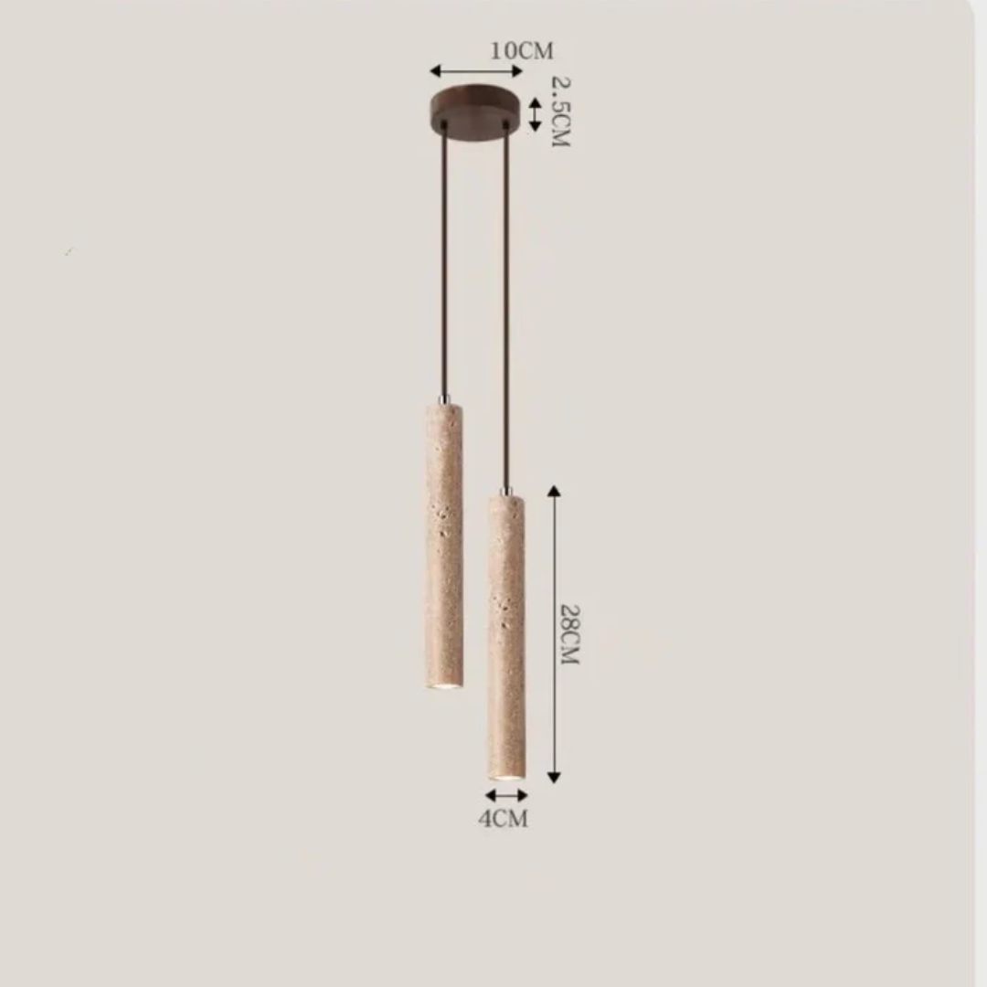 Lámpara colgante LED de travertino estilo wabi-sabi minimalista