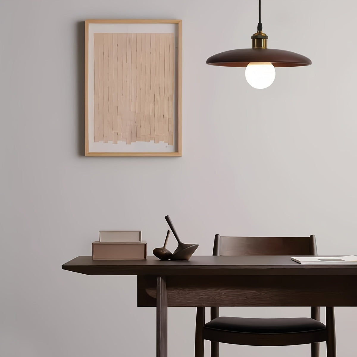 Lámpara colgante moderna nórdica de madera maciza | Lámpara de techo escandinava