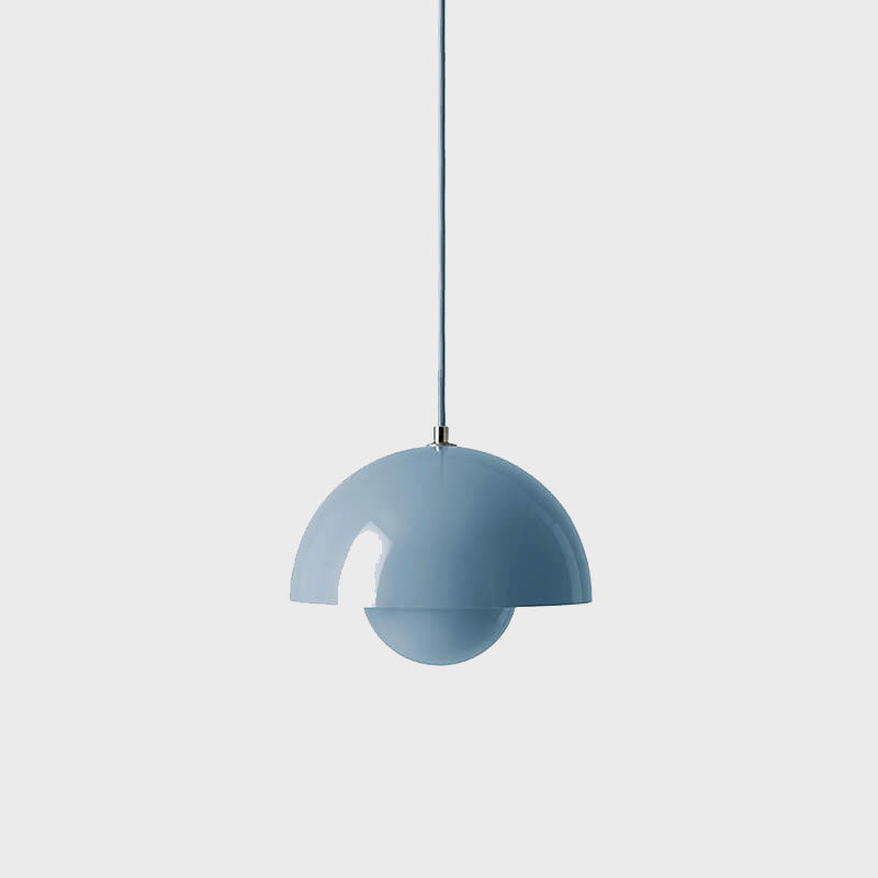 Lámpara colgante nórdica con pantalla metálica en cúpula - Lámpara de techo ajustable para iluminación de cocina escandinava