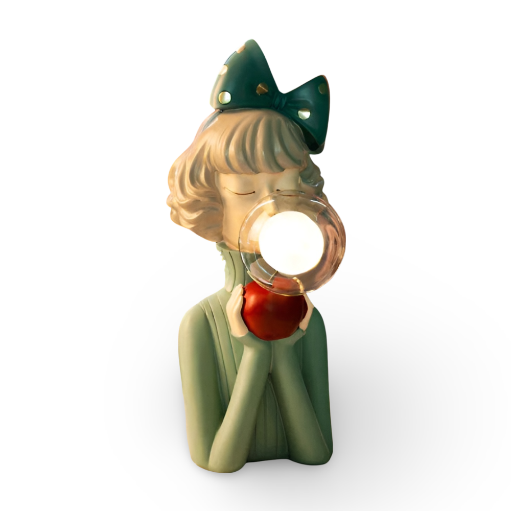 Lámpara de mesa de figura de niña de dibujos animados encantadora