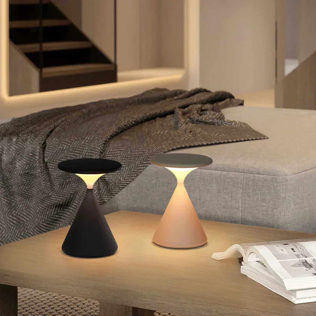 Lámpara de mesa inalámbrica | Diseño en forma de reloj de arena