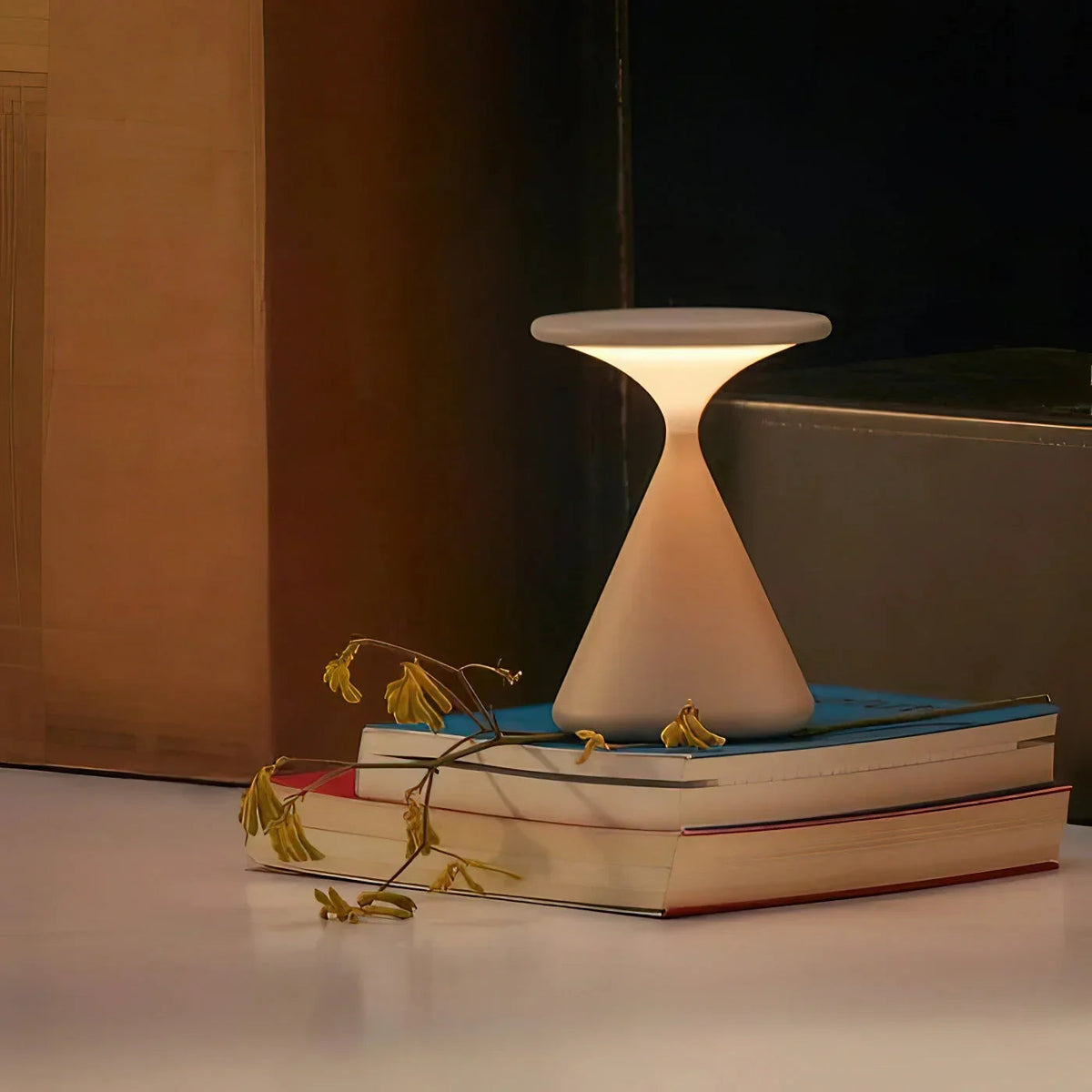 Lámpara de mesa inalámbrica | Diseño en forma de reloj de arena
