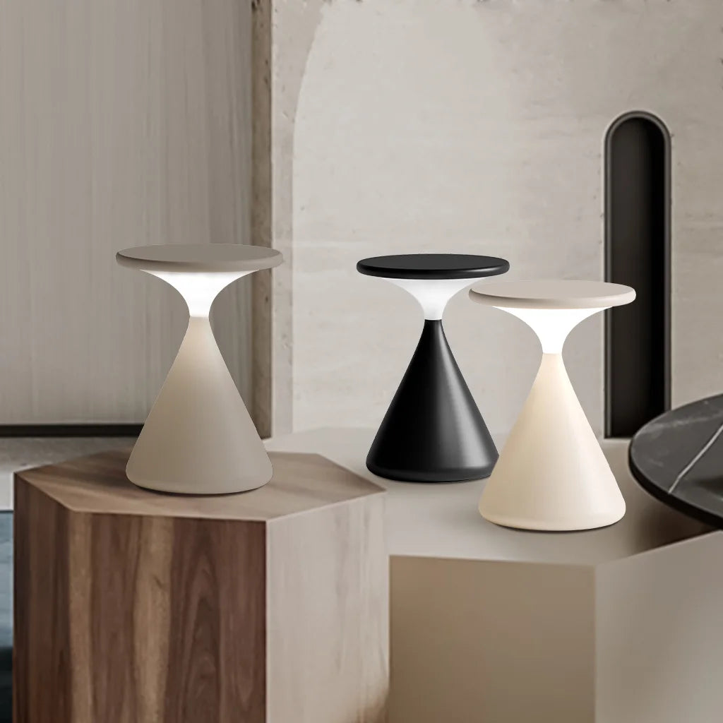 Lámpara de mesa inalámbrica | Diseño en forma de reloj de arena