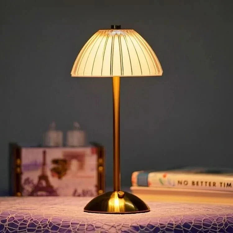 Lámpara de mesa LED de cristal recargable e inalámbrica