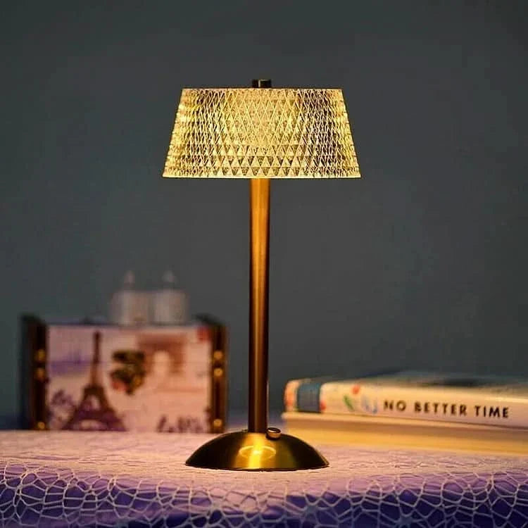 Lámpara de mesa LED de cristal recargable e inalámbrica
