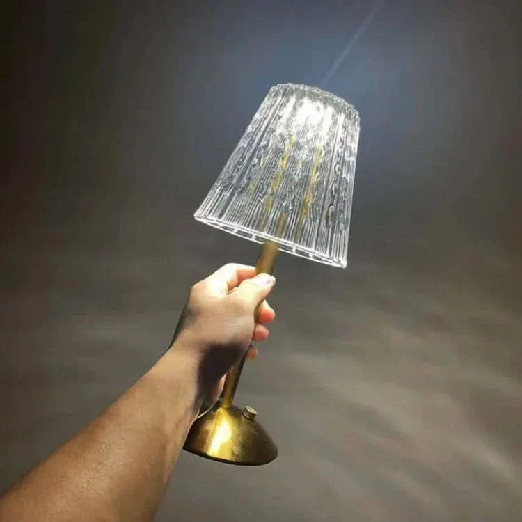 Lámpara de mesa LED de cristal recargable e inalámbrica