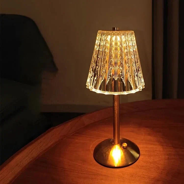 Lámpara de mesa LED de cristal recargable e inalámbrica