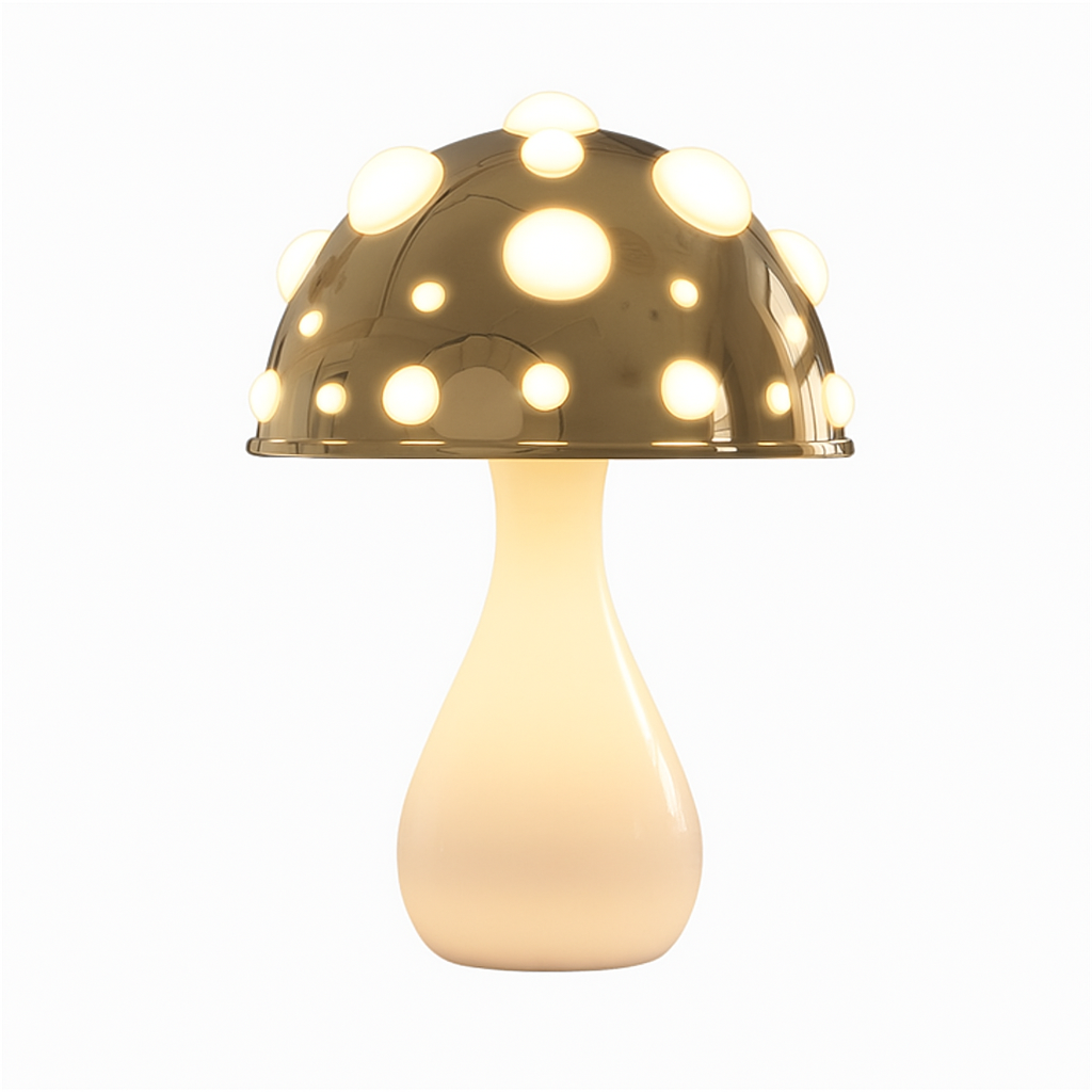 Lámpara de mesa LED en diseño de seta con luz blanca cálida