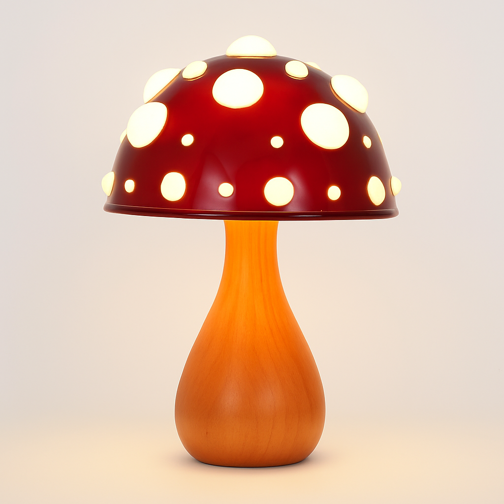 Lámpara de mesa LED en diseño de seta con luz blanca cálida
