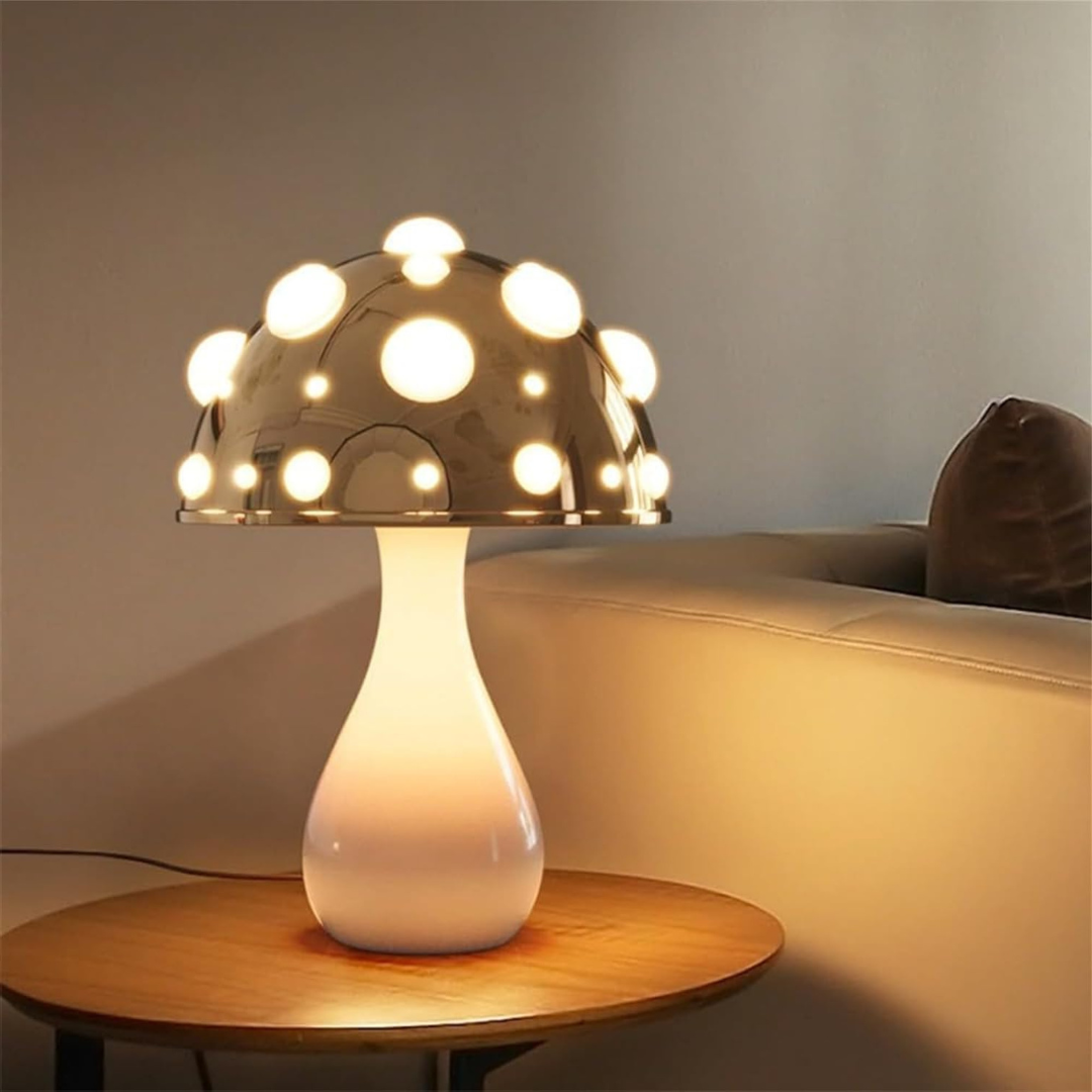 Lámpara de mesa LED en diseño de seta con luz blanca cálida