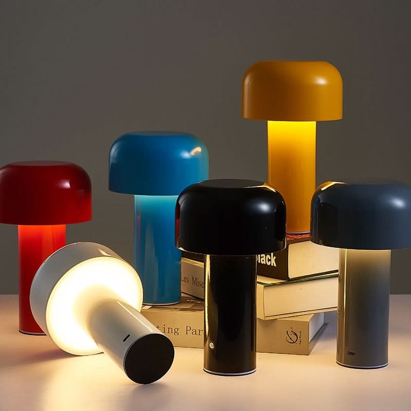 Lámpara de mesa LED inalámbrica regulable en forma de hongo de estilo italiano