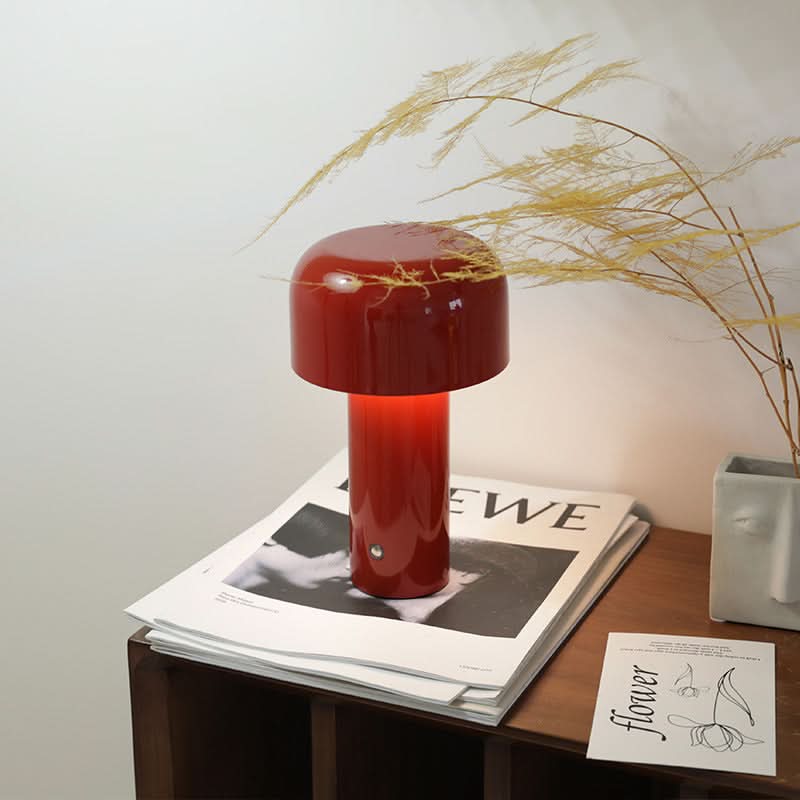 Lámpara de mesa LED inalámbrica regulable en forma de hongo de estilo italiano