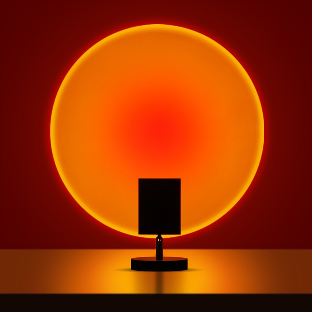 Lámpara de mesa LED retro con efecto atardecer