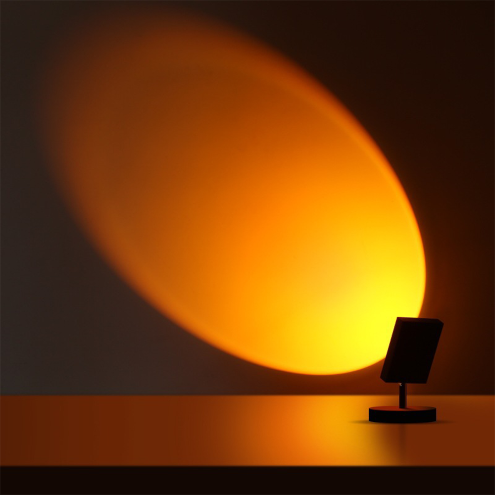 Lámpara de mesa LED retro con efecto atardecer