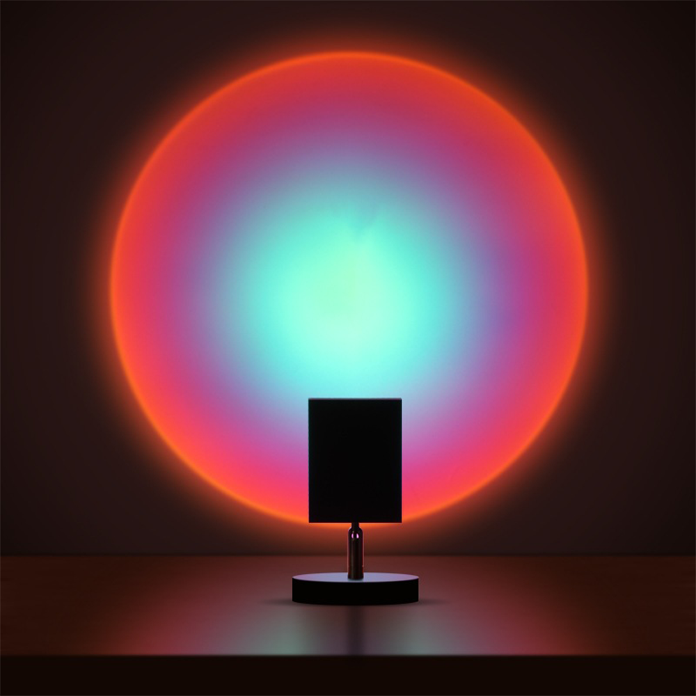 Lámpara de mesa LED retro con efecto atardecer
