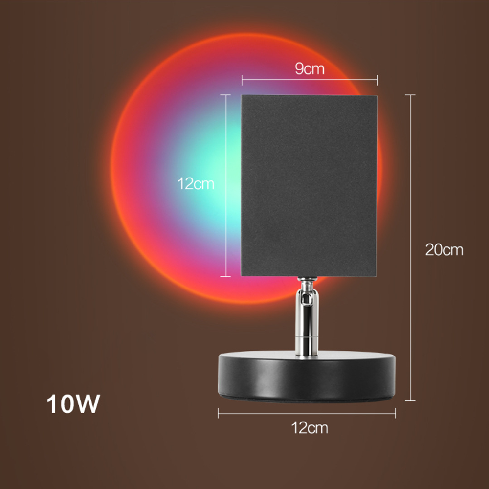 Lámpara de mesa LED retro con efecto atardecer