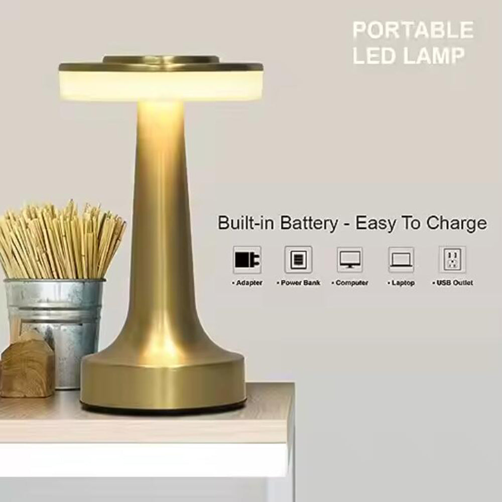 Lámpara de mesa LED táctil recargable con USB