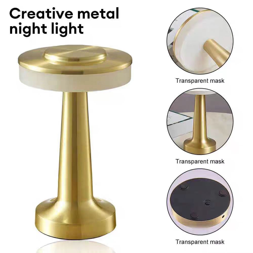 Lámpara de mesa LED táctil recargable con USB