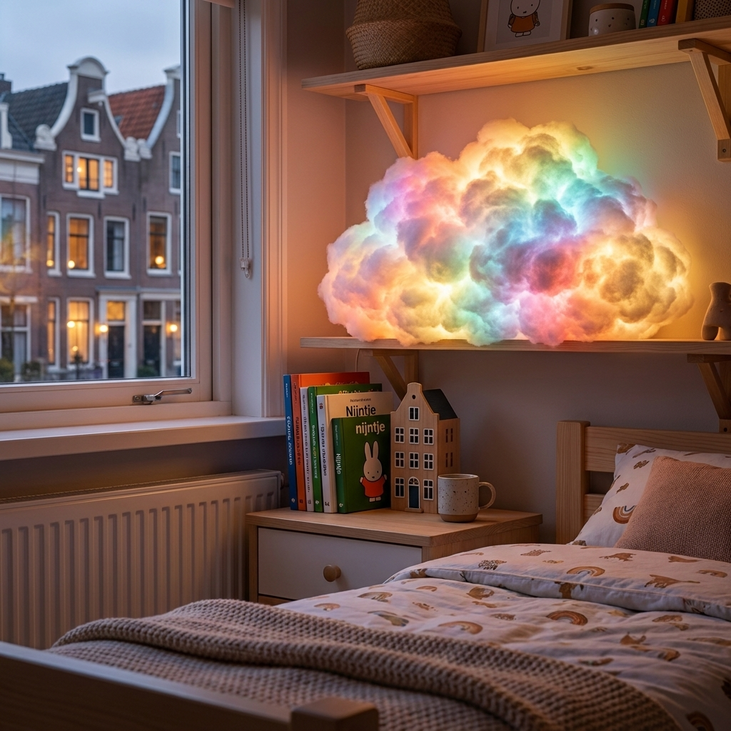 Lámpara de mesa luminosa con forma de nube