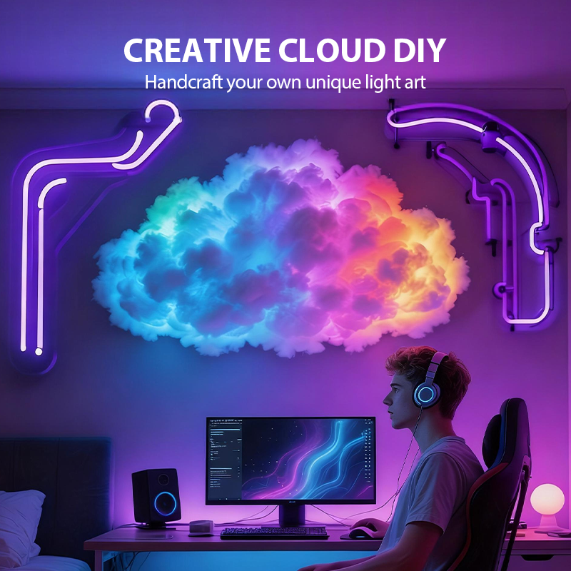 Lámpara de mesa luminosa con forma de nube