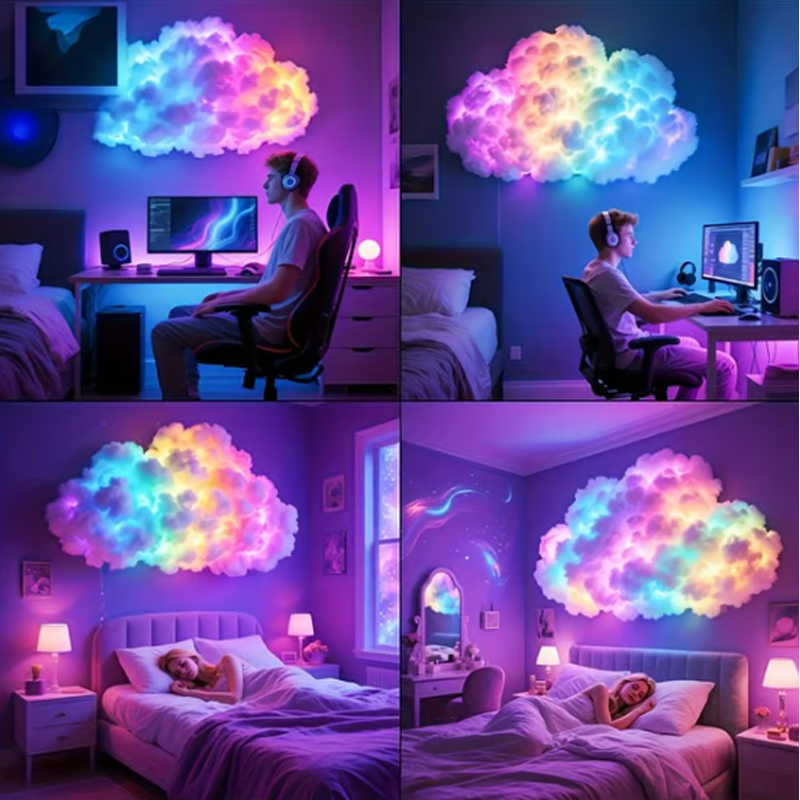 Lámpara de mesa luminosa con forma de nube