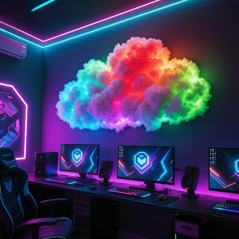 Lámpara de mesa luminosa con forma de nube