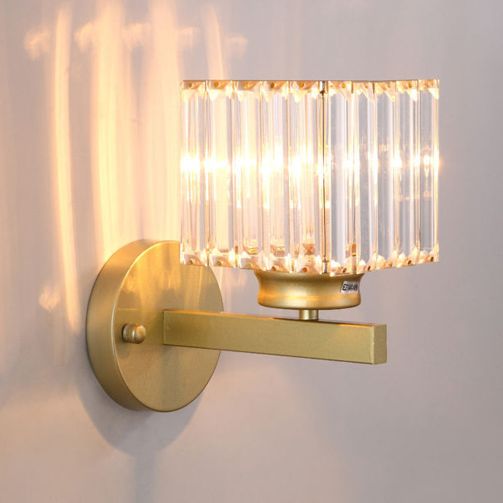 Lámpara de pared de cristal | Aplique moderno de vidrio e hierro