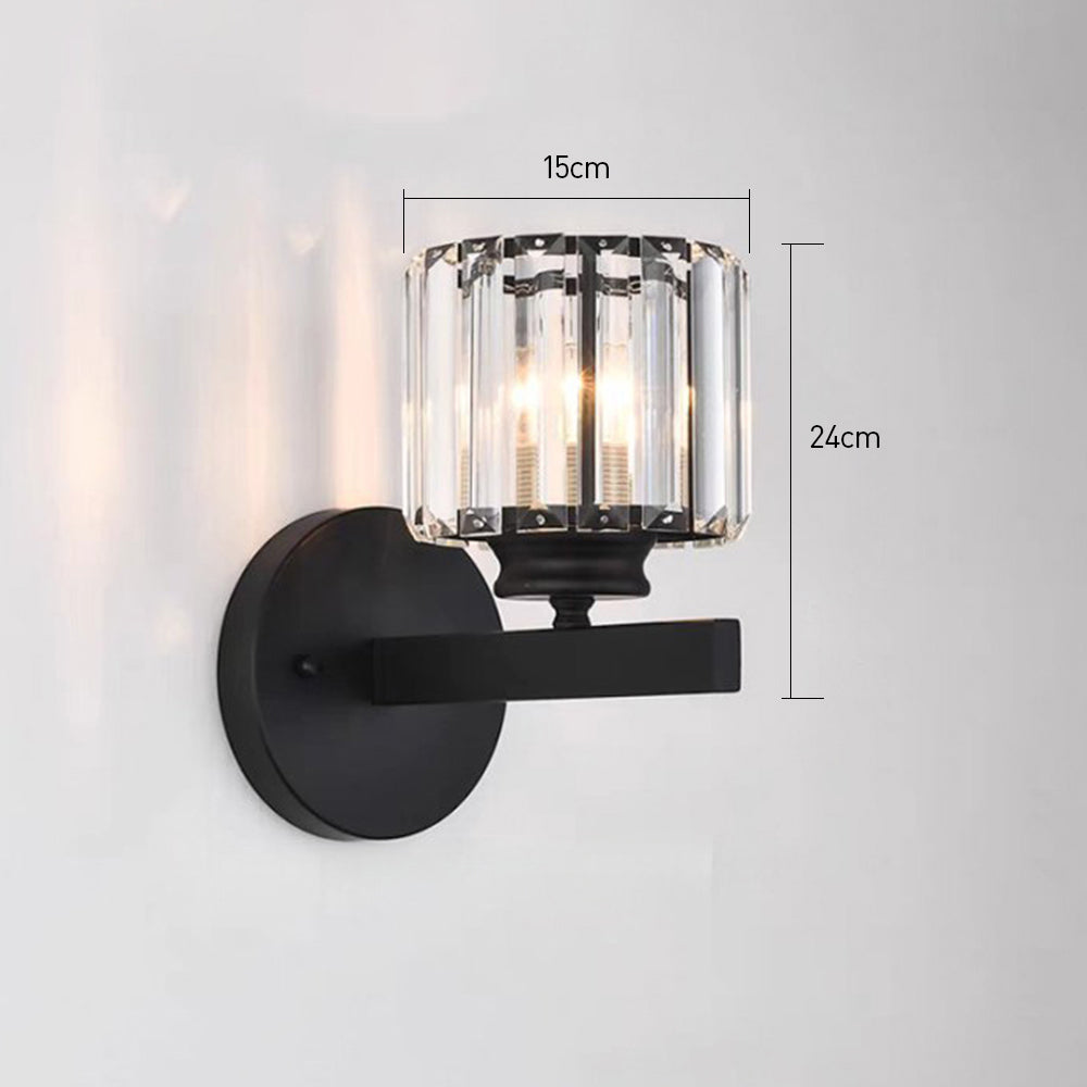 Lámpara de pared de cristal | Aplique moderno de vidrio e hierro