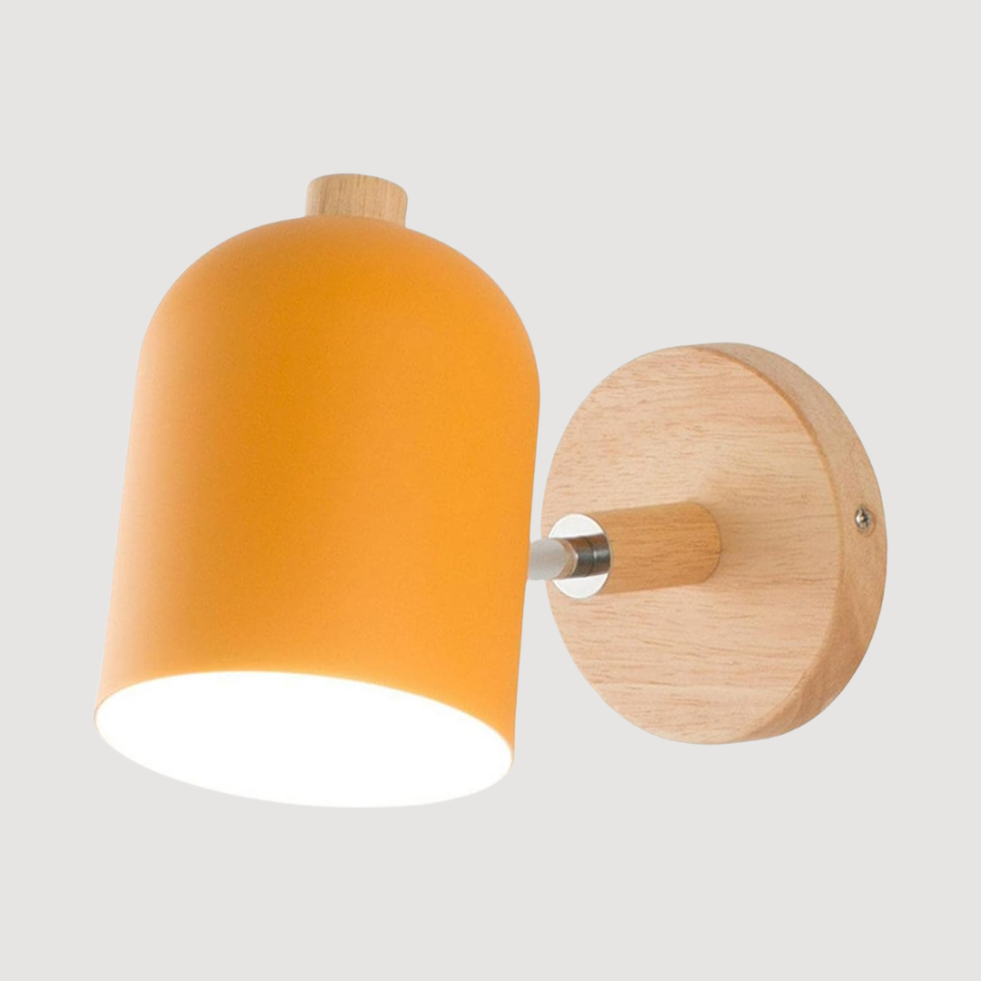 Lámpara de pared de madera con diseño minimalista escandinavo