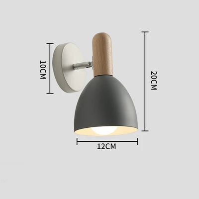 Lámpara de pared de madera de estilo nórdico | Luz nocturna ajustable