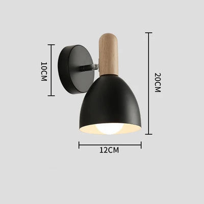 Lámpara de pared de madera de estilo nórdico | Luz nocturna ajustable