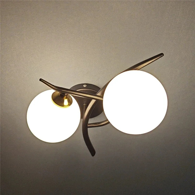 Lámpara de pared LED de diseño escandinavo con doble esfera