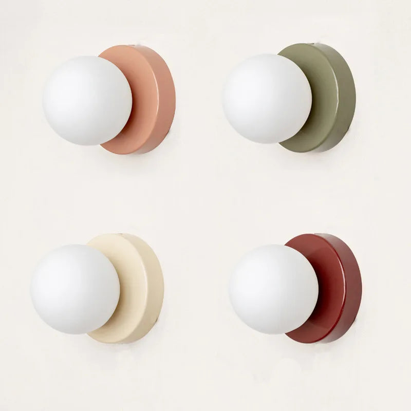 Lámpara de Pared LED Macaron | Aplique Moderno de Cristal de Color