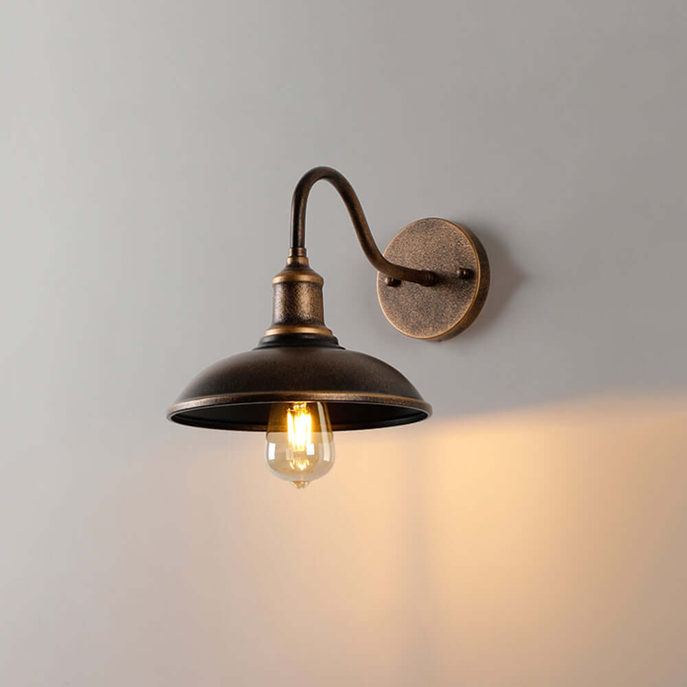 Lámpara de pared rústica para exterior de latón antiguo IP65